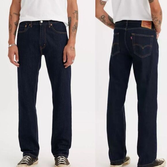 Levi’s 505 Regular Fit Dark Denim Jeans 40x32 - Picture 1 of 7
